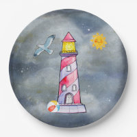 Red Lighthouse mit einem Stormy Background