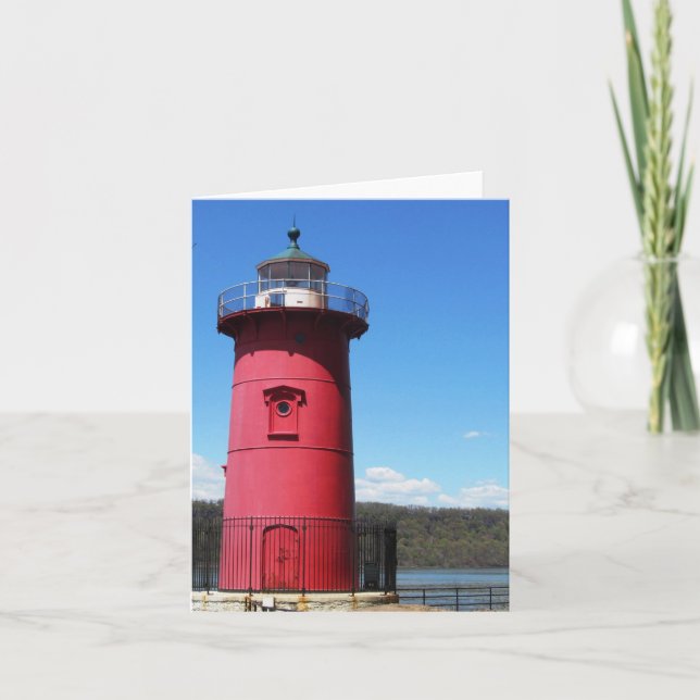 RED LIGHTHOUSE NOTECARD KARTE (Vorderseite)