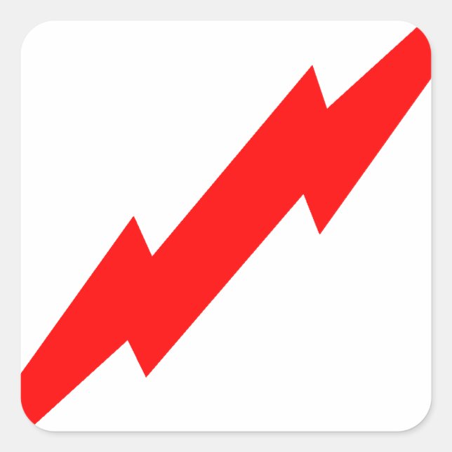 Red Lightning Quadratischer Aufkleber (Vorderseite)