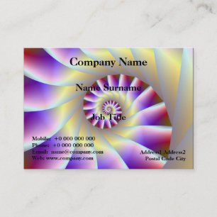 Red Lila and White Spirale Business Card Visitenkarte