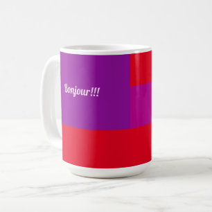 Red Lila Design Guten Morgen Bonjour Kaffeetasse