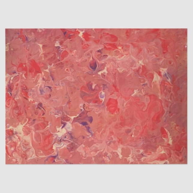 Red Lila White Abstrakt Decoupage Seidenpapier (Vorderseite)