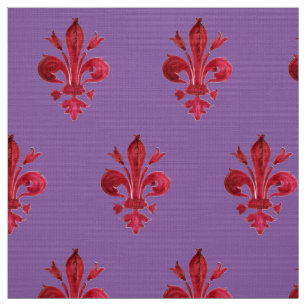 RED LILIE IM LILA Blumenmuster Stoff