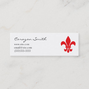 Red Lilie Skinny Business Card Mini Visitenkarte