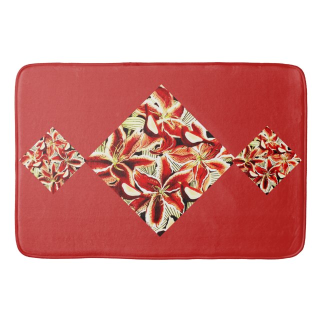 Red Lilies Bath Mat Badematte (Vorderseite)