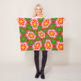 Red Lilies Pattern Fleecedecke