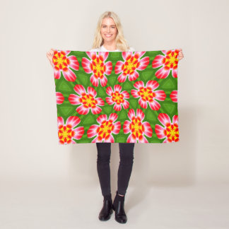 Red Lilies Pattern Fleecedecke