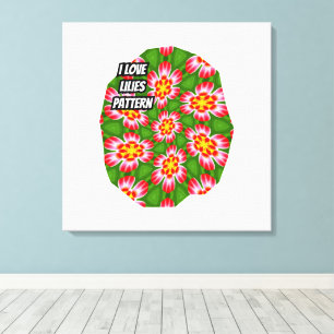 Red Lilies Pattern Leinwanddruck