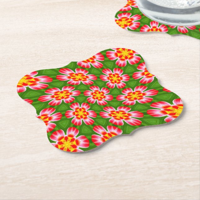 Red Lilies Pattern Untersetzer (angewinkelt)