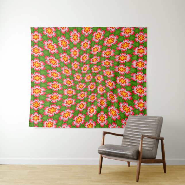 Red Lilies Pattern Wandteppich (Beispiel (Horizontal))