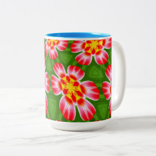 Red Lilies Pattern Zweifarbige Tasse
