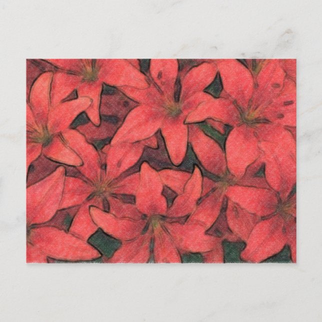 Red Lilies Postcard Postkarte (Vorderseite)