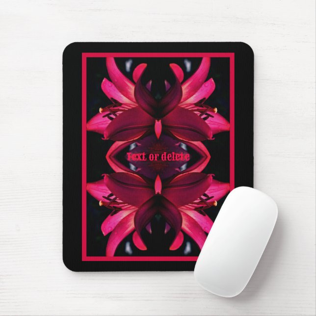 Red Lily Blume Abstrakt Personalisiert Mousepad (Mit Mouse)