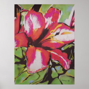 Red Lily Blume Originalkunstwerk Poster