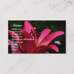 Red Lily Blume Up Nah Business Card Visitenkarte