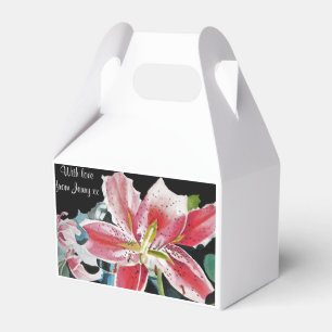 Red Lily Floral Tee Party Cake Gefallen Box Geschenkschachtel