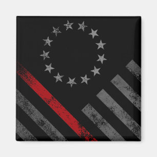 Red Line First Responder Betsy Ross American Flag Magnet