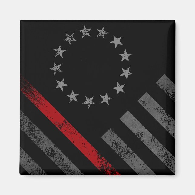 Red Line First Responder Betsy Ross American Flag Magnet (Vorne)