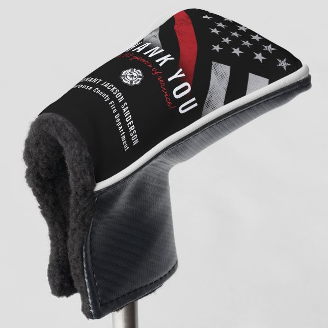 Red Line-Flag für den Feuerwehrruhestand Golf Headcover (3/4 Vorderseite)