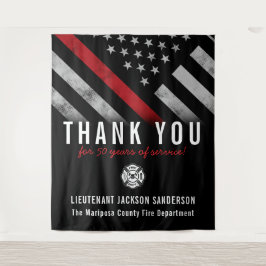 Red Line-Flag für den Feuerwehrruhestand Wandteppich