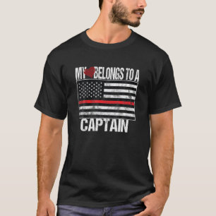 Red Line Flag My Heart gehört zu einem Captain Fir T-Shirt