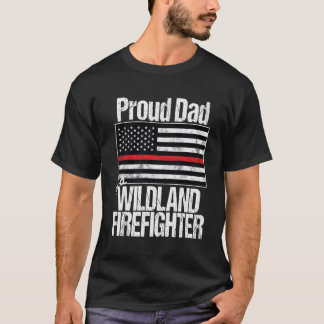 Red Line Flag Proud Vater eines Wildland-Feuerwehr T-Shirt