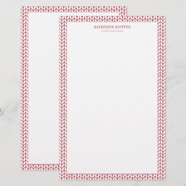 RED LINE STRICK 5.5x8.5 Business Stationery Briefpapier (Vorne/Hinten)
