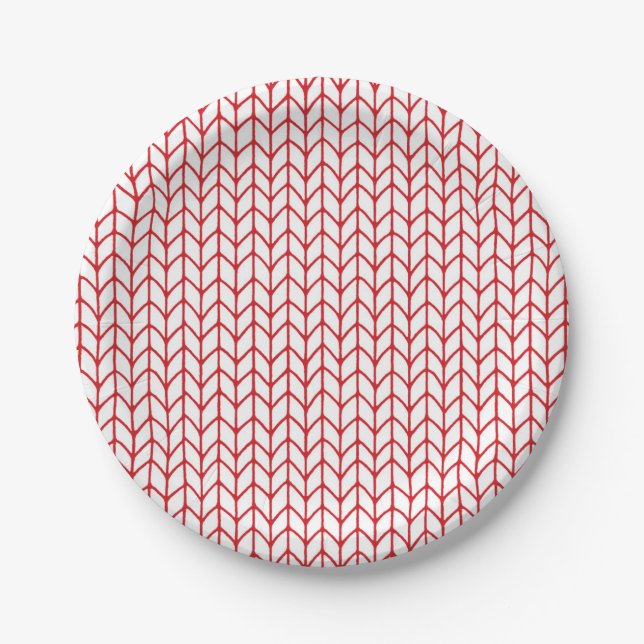 RED LINE STRICK 7" Round Paper Teller (Vorderseite)