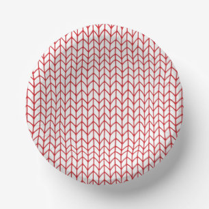 RED LINE STRICK Paper Bowls Pappteller