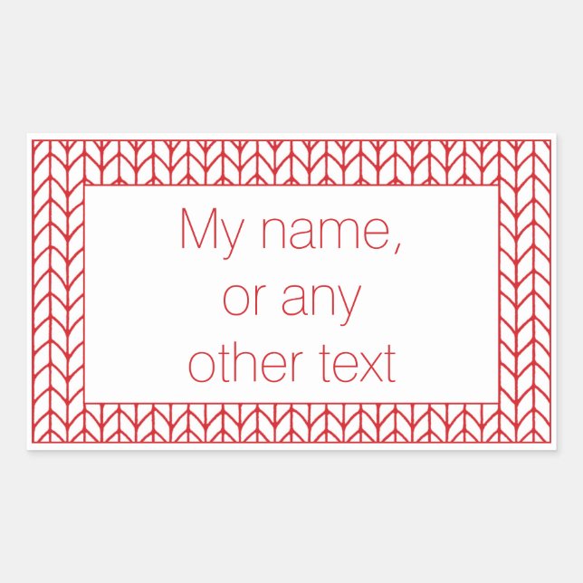 RED LINE STRICK Rectangle Stickers + Text (Vorderseite)