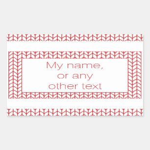 RED LINE STRICK Rectangle Stickers + Text