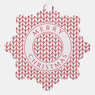 RED LINE STRICK Snowflake Paper Ornament Card