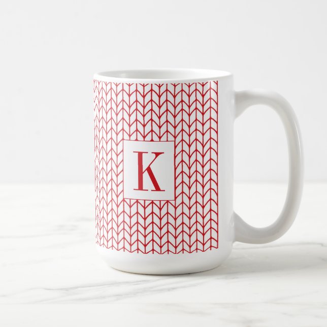 RED LINE STRICK Tall White Tasse + Ursprünglich (Rechts)