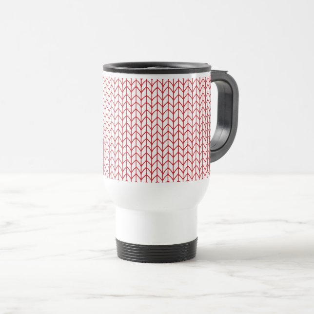RED LINE STRICK Travel Mug Reisebecher (VorderseiteRechts)