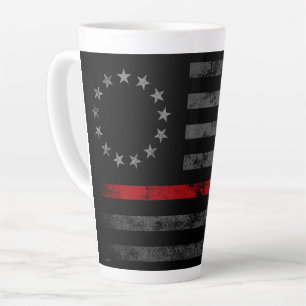 RED LINE Vintag Betsy Ross American Flag Milchtasse