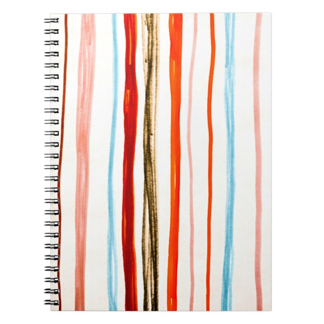 Red Lines Muster. Horizontale Stroke Illustration. Notizblock (Vorderseite)