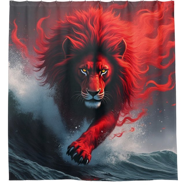 Red Lion Duschvorhang (Vorderseite)