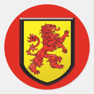 Red Lion Yellow Shield Runder Aufkleber