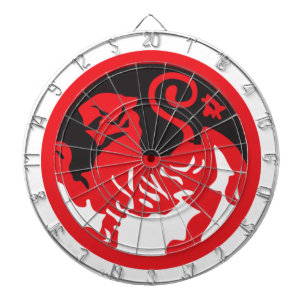 Red Lion Yin Yang Dart Board Dartscheibe