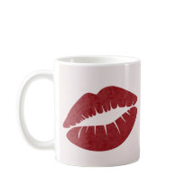 Red Lip Print für die Valentinstag-Tasse
