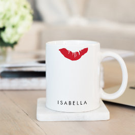 Red Lip Print Personalisiert Tasse