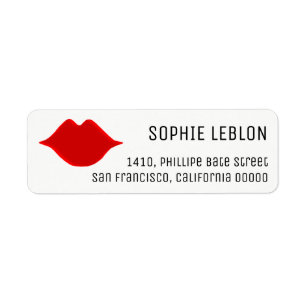 Red Lips Beauty Salon address Label