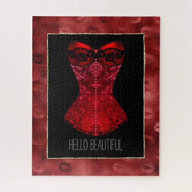 Red Lips Corset  Puzzle (Vertikal)