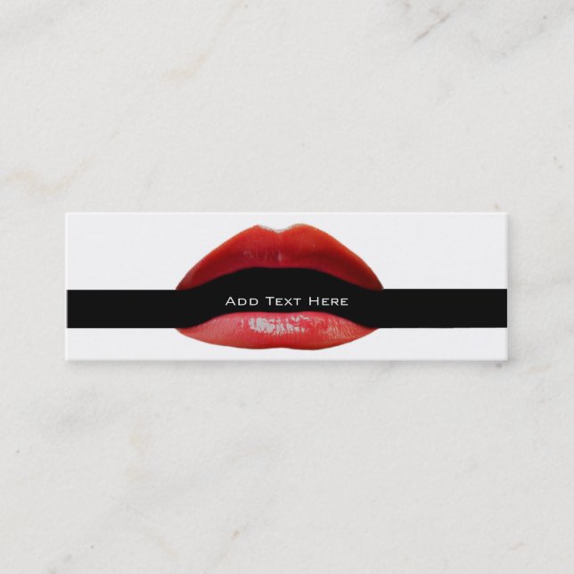 Red Lips Cosmetic Salon Business Cards Mini Visitenkarte (Vorderseite)