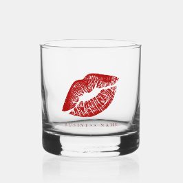 Red Lips Custom Business Name Lady Whiskyglas