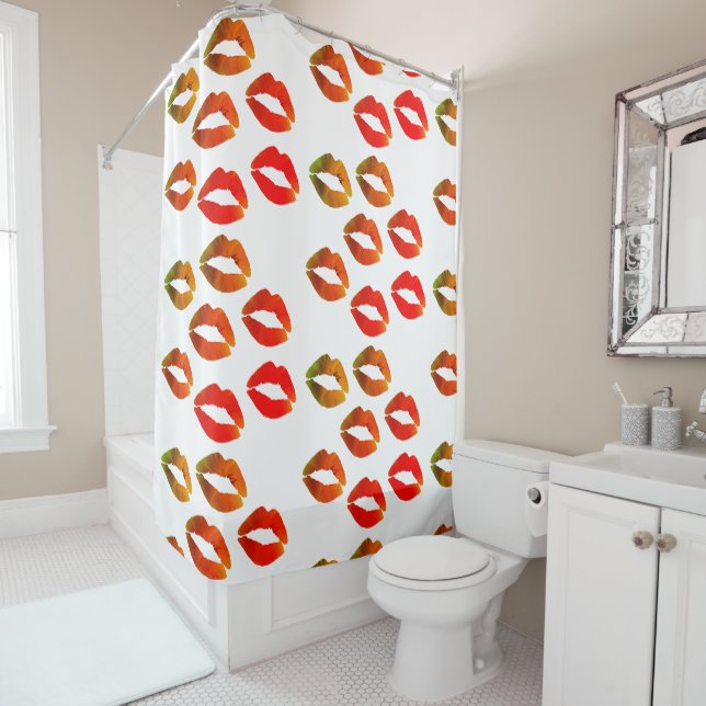 Red Lips Custom Duschvorhang (Beispiel)