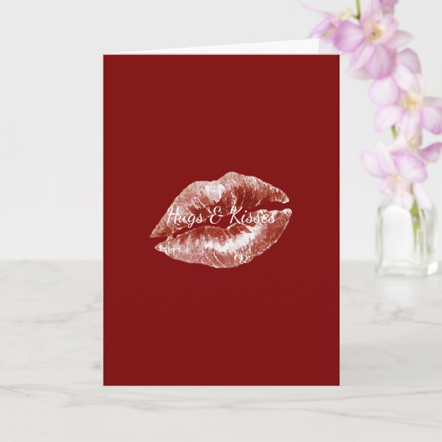 Red Lips Flirty Romantic Valentine's Day Love Karte (Orchidee)