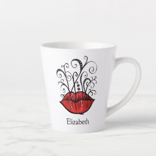 Red Lips Girly Name Fashionista Makeup Milchtasse