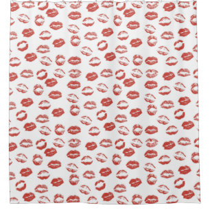 Red Lips Kiss Duschvorhang