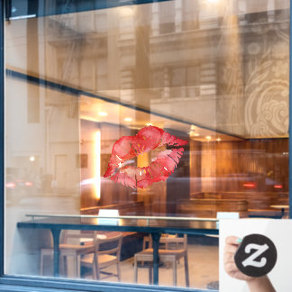 Red Lips Kiss Fensteraufkleber